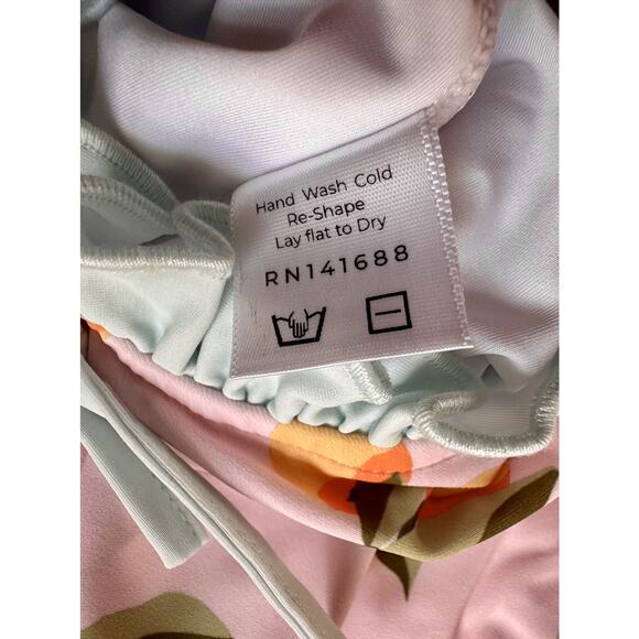 NWT SweetHoney Long Sleeve Rash Guard Savannah Pink Green Peaches Ruffle Preppy - Picture 5 of 6